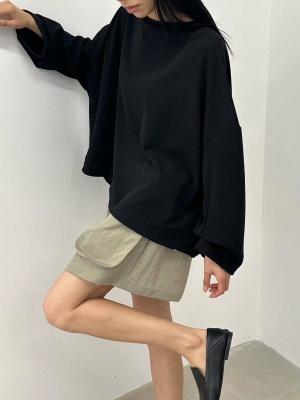 韓 寬袖側開衩上衣 3色
