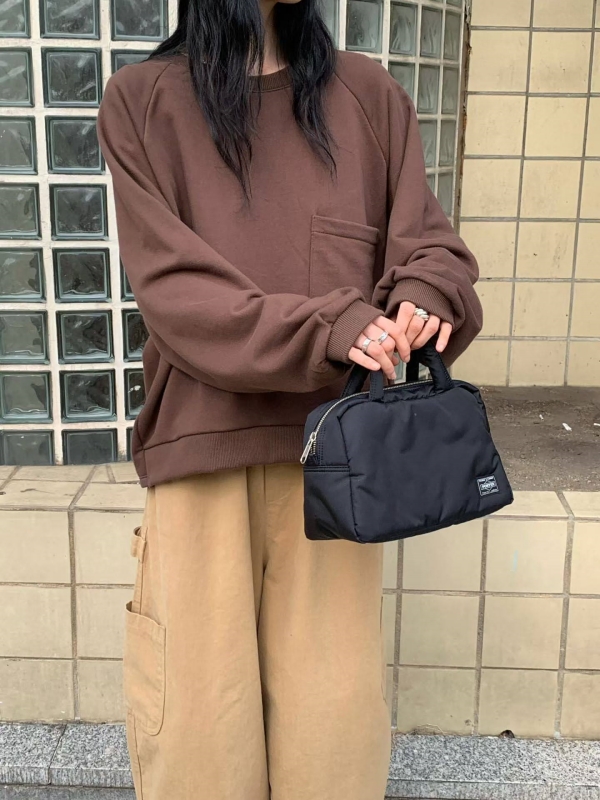 韓 大口袋落肩上衣 3色