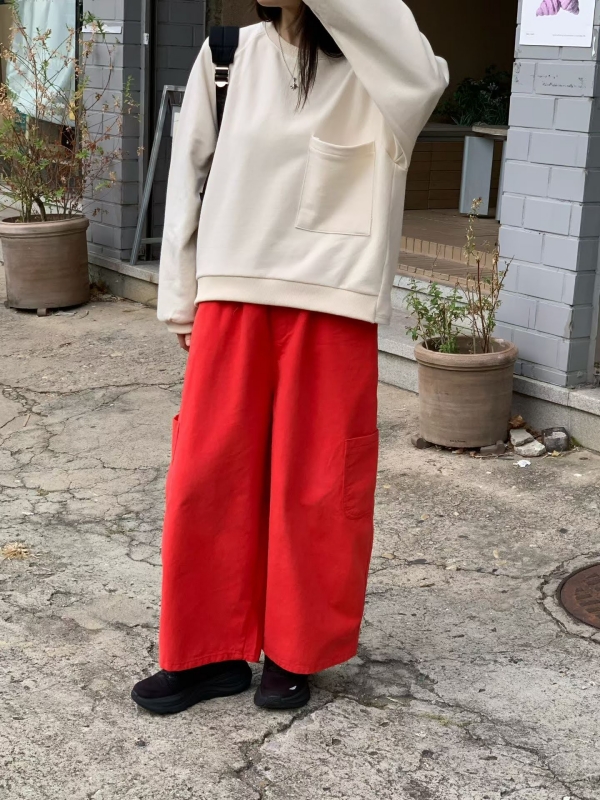 韓 大口袋落肩上衣 3色