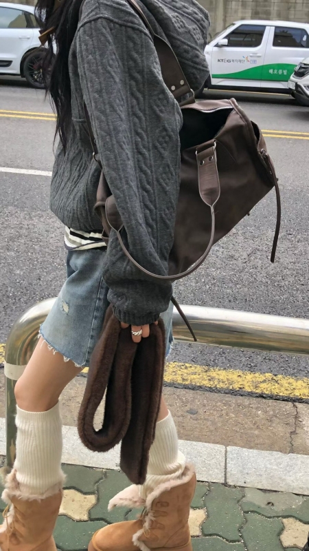 韓 菱格織紋半拉鍊連帽上衣 3色