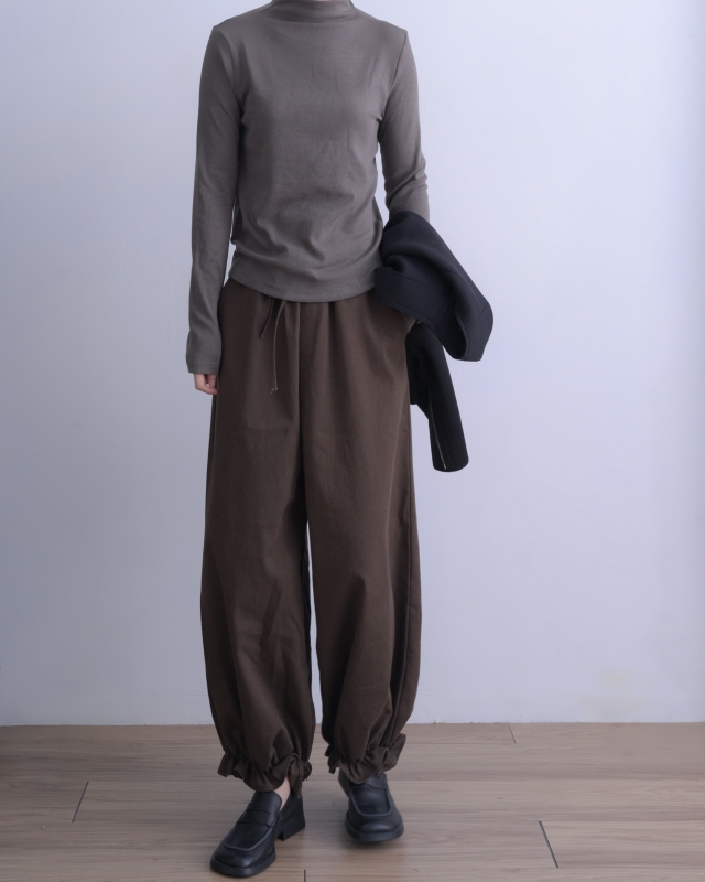 韓 素色高領上衣 6色 size