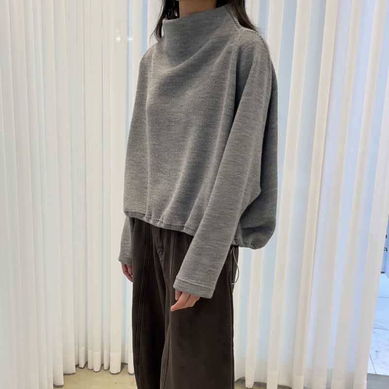 韓 寬立領抽繩下襬上衣 3色