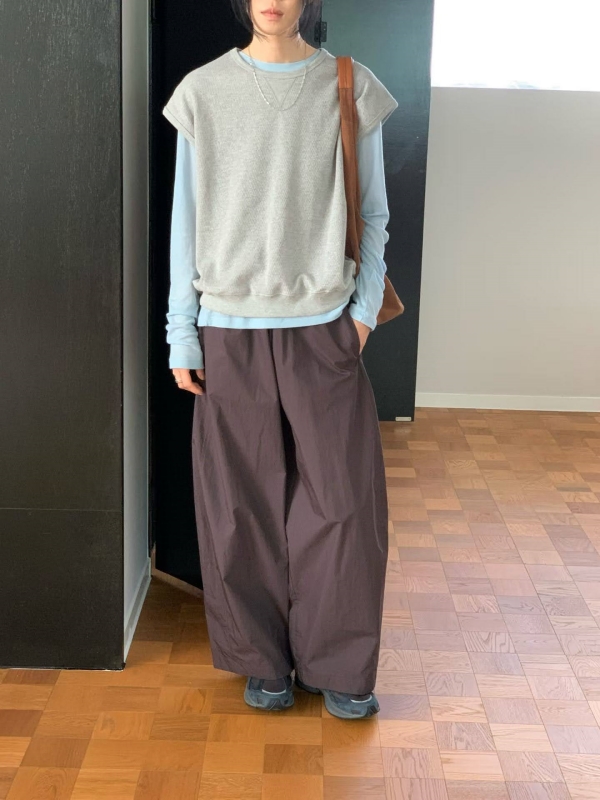 韓 半袖袖羅紋背心 4色
