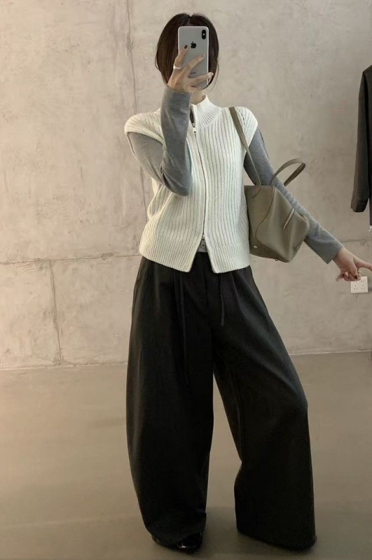 韓 拉鍊羅紋背心 2色 size