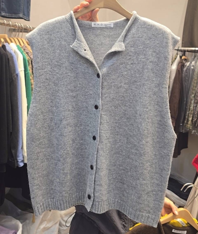 韓 小立領排釦背心 3色 size