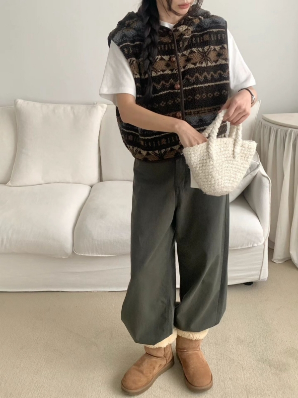 韓 民族風連帽拉鍊背心 2色