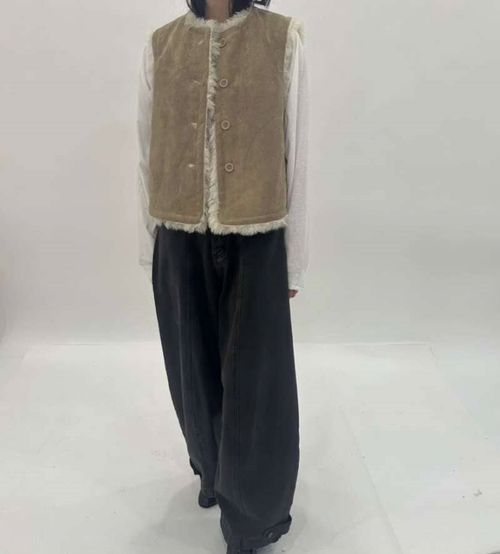 韓 毛毛雙面背心 3色