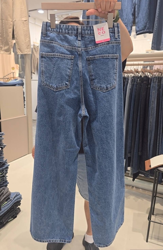 韓 前打折牛仔褲