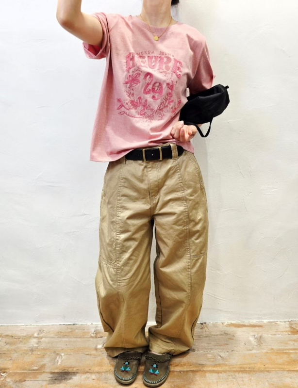 韓 剪接休閒長褲 2色 size