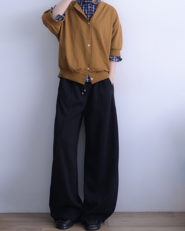 韓 綁帶抽繩寬褲 3色 size