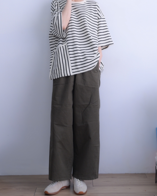 韓 大口袋棉寬褲 3色 size