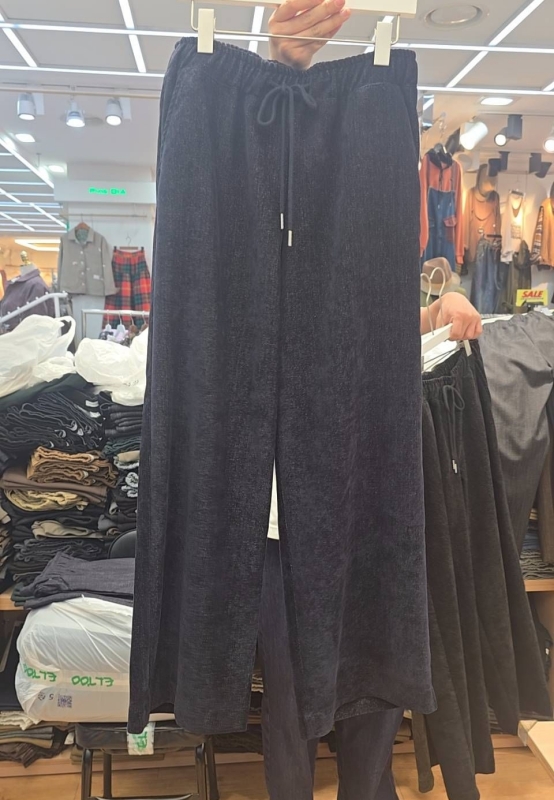 韓 小絨綁帶寬褲 3色 size