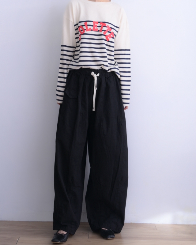 韓 小絨綁帶寬褲 3色 size
