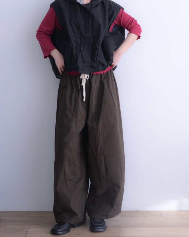 韓 小絨綁帶寬褲 3色 size