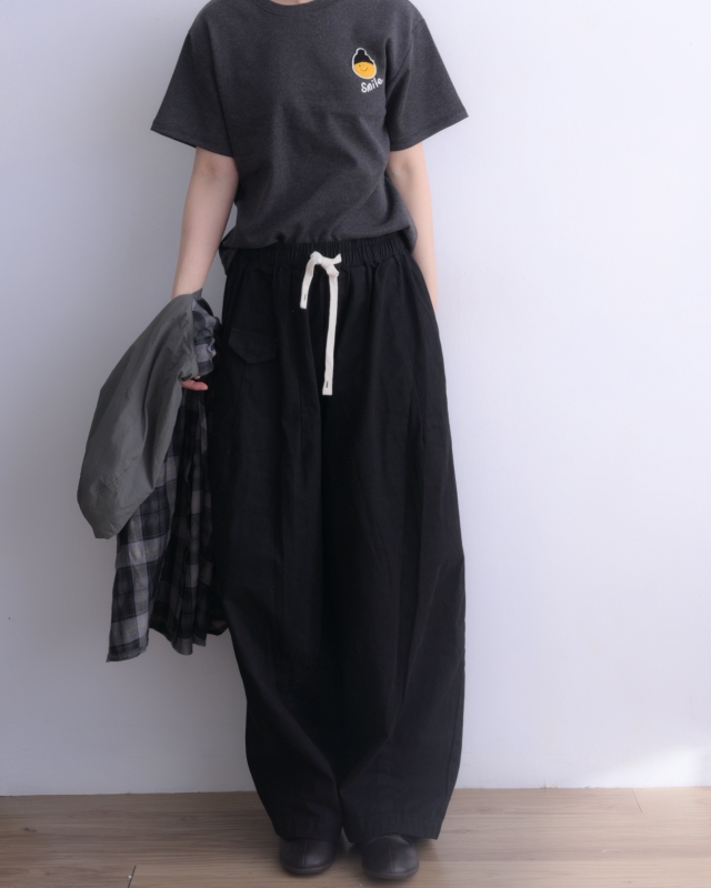 韓 小絨綁帶寬褲 3色 size