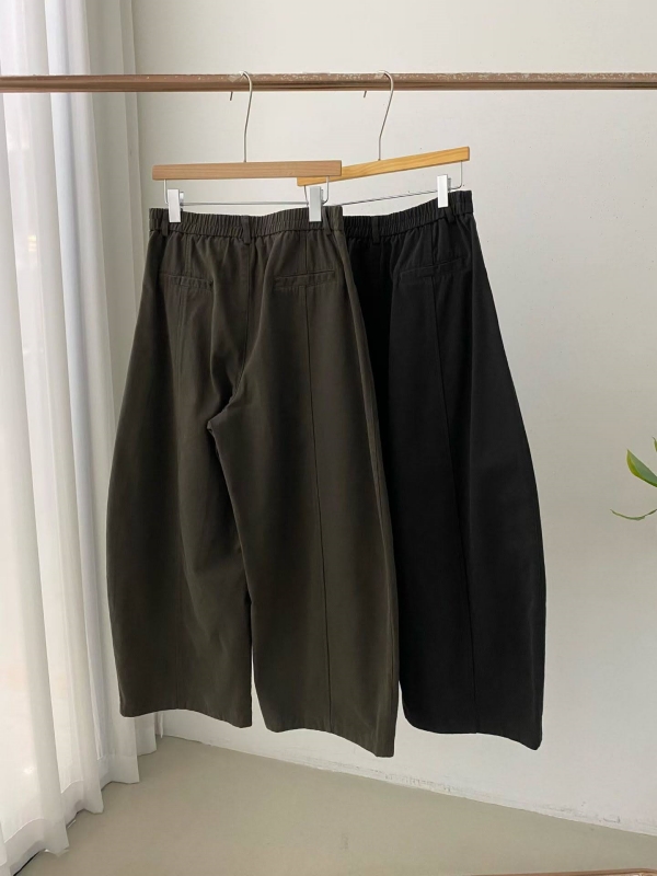 韓 打摺繭型寬褲 2色