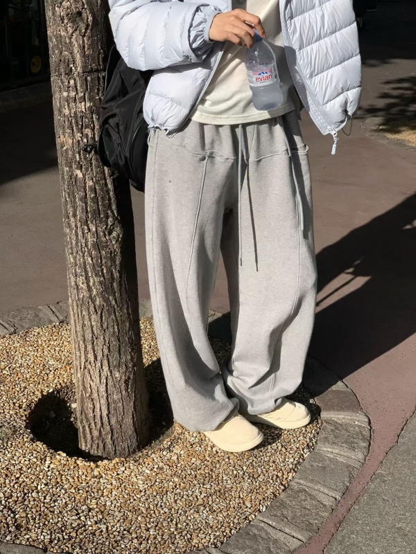 韓 大口袋抽繩縮口寬褲 4色
