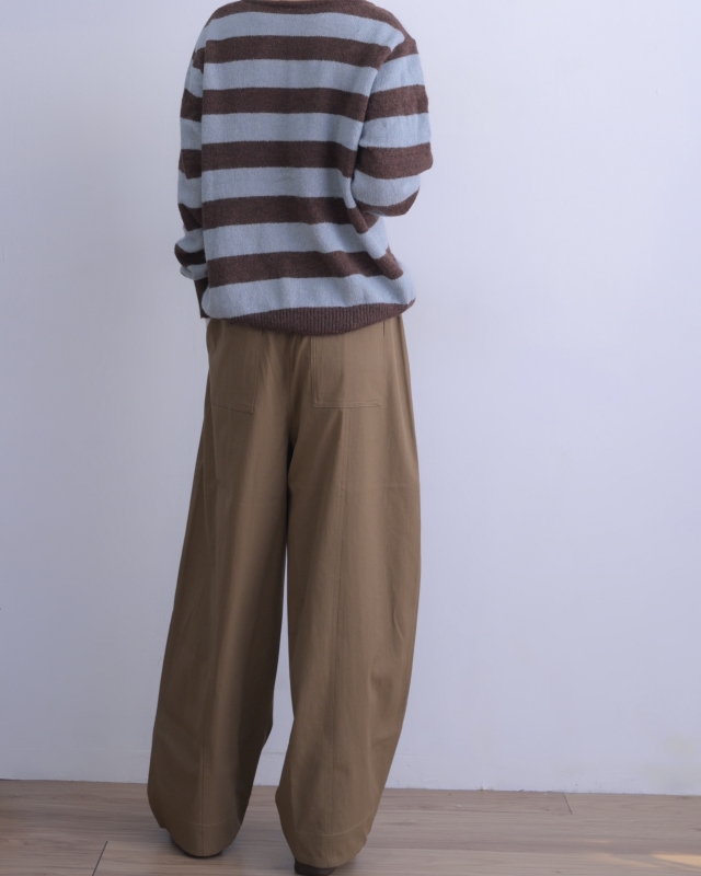 韓 口袋黑釦小寬褲 5色