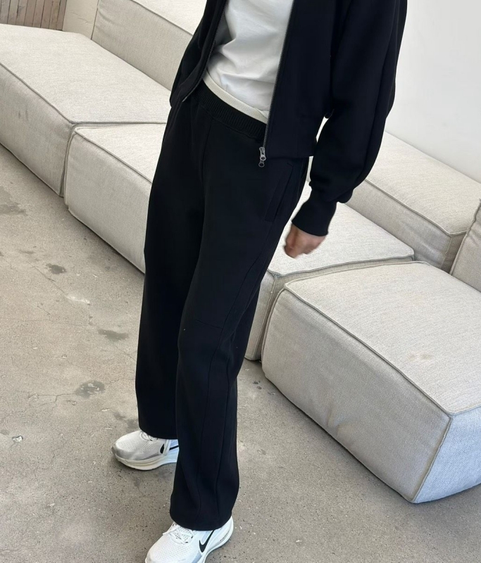 韓 腰織帶小寬褲 2色