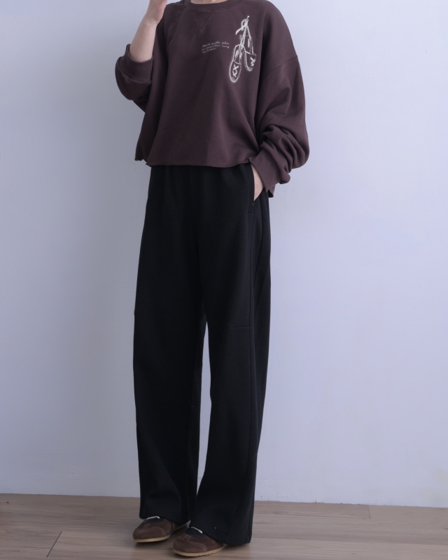 韓 腰織帶小寬褲 2色