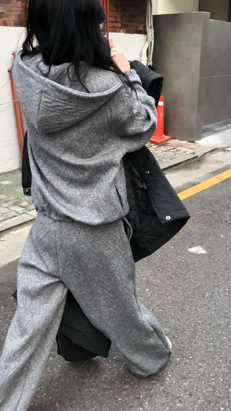 韓 菱格織紋寬褲 3色