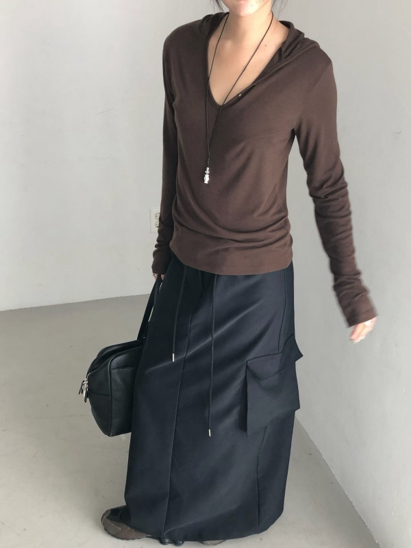 韓 工裝口袋長裙 2色