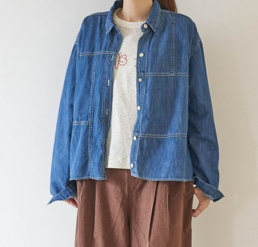 韓 剪接牛仔外套 size