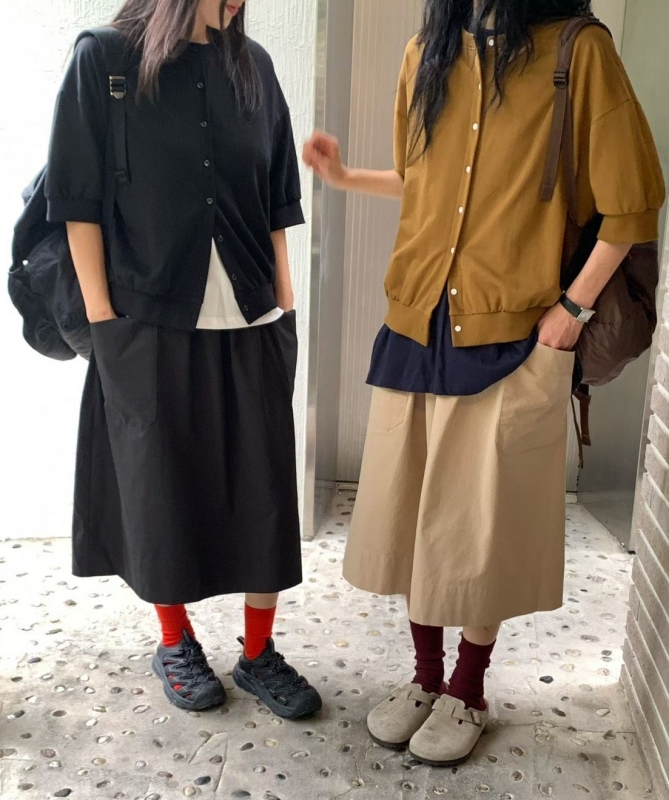 韓 小釦棉質外套 4色