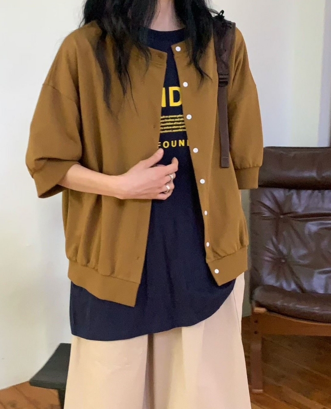 韓 小釦棉質外套 4色