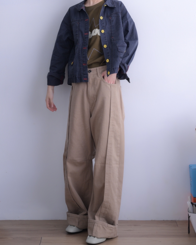 韓 彩釦大口袋短版外套 2色 size