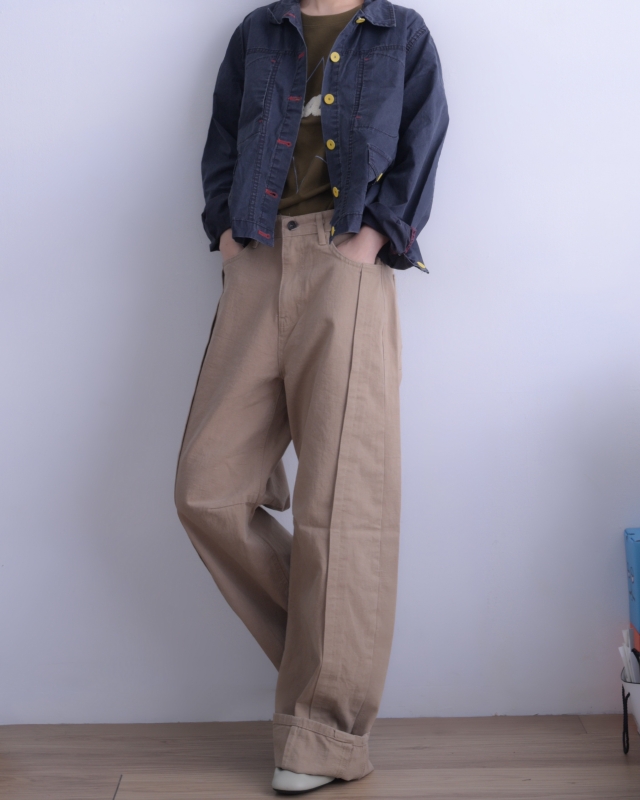韓 彩釦大口袋短版外套 2色 size