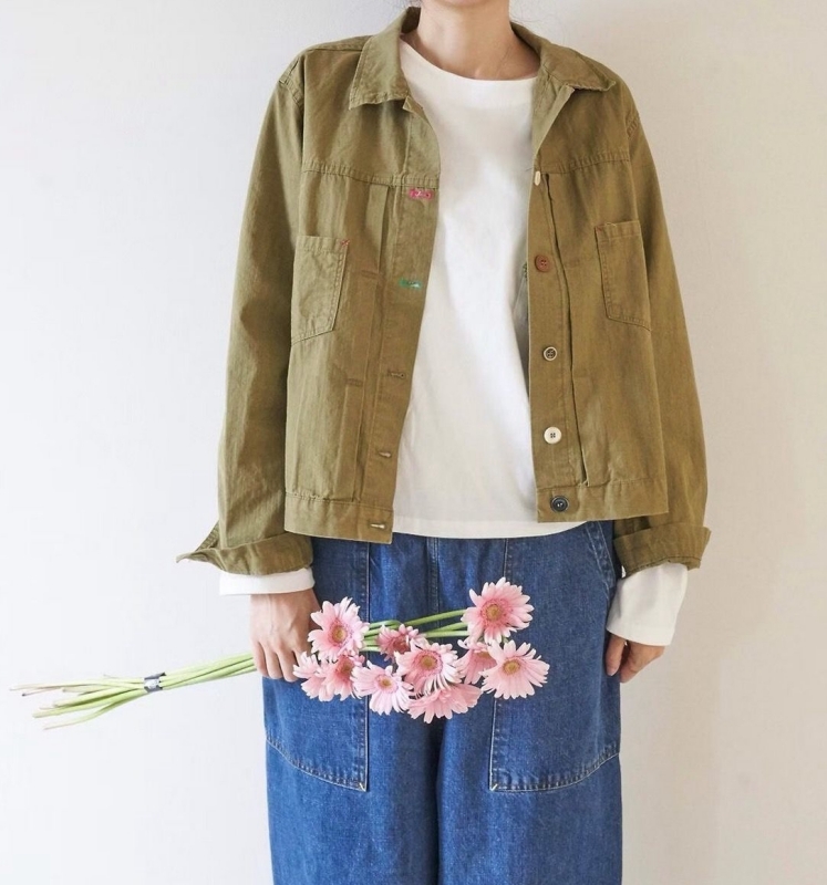 韓 領內襯花花外套 size