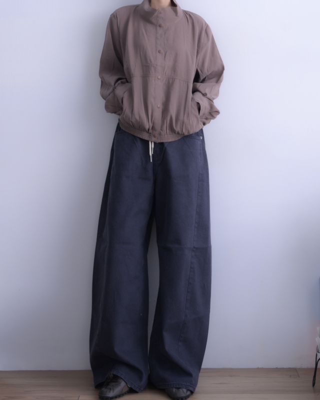 韓 立領抓褶短版外套 2色 size