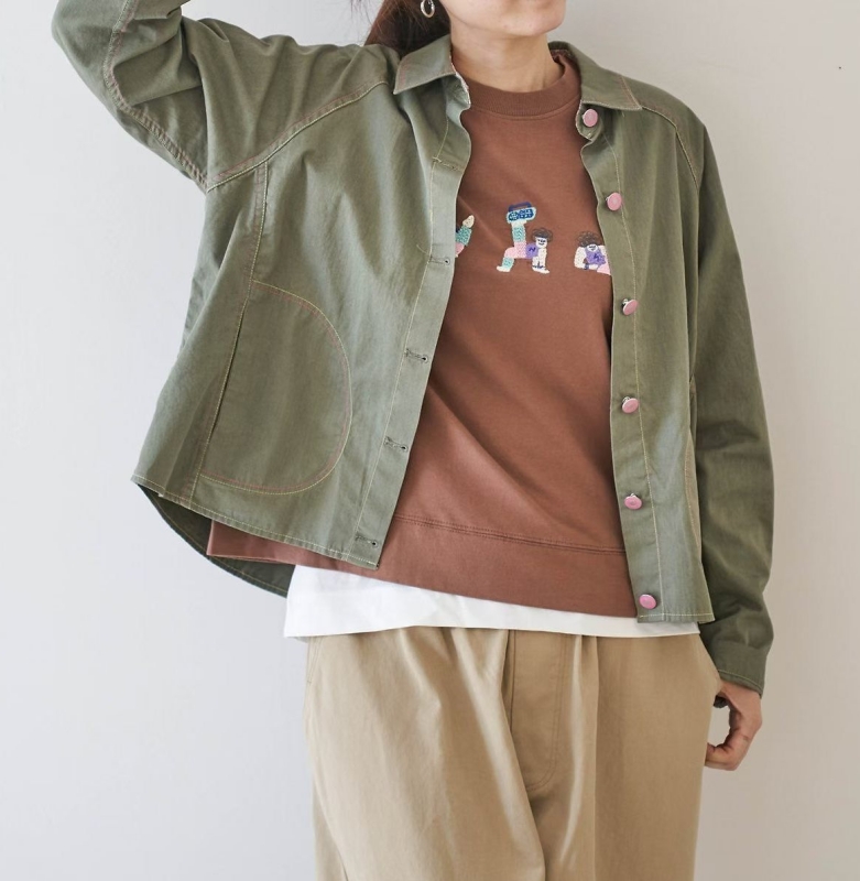 韓 背口袋彩釦外套 3色 size