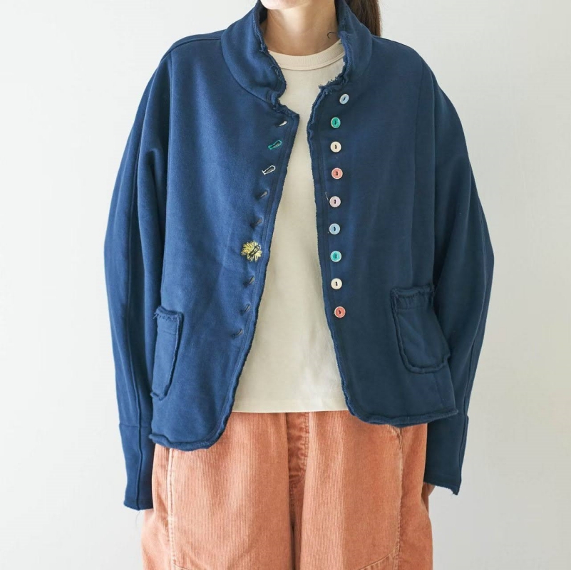 韓 背花朵彩釦外套 3色
