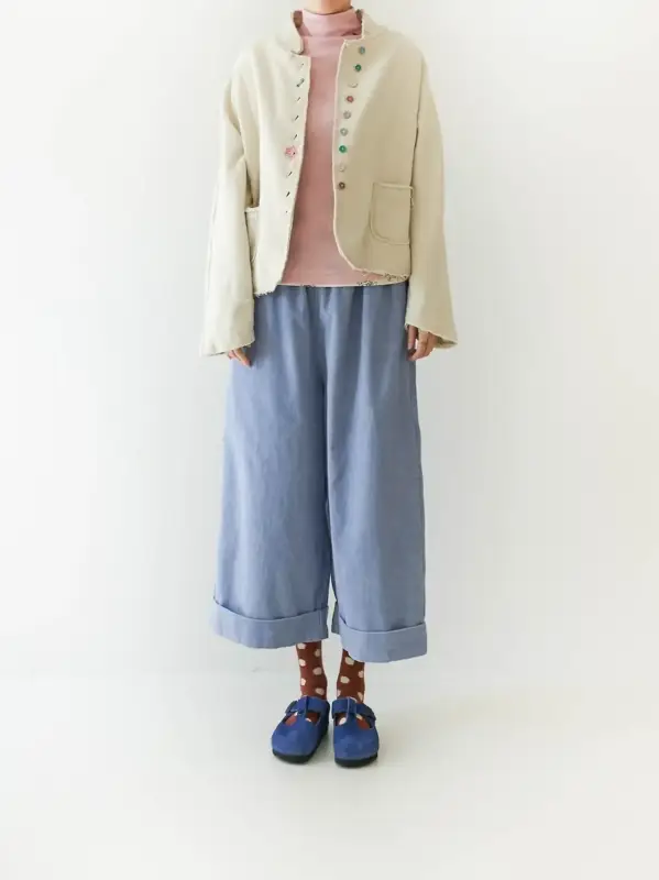 韓 背花朵彩釦外套 3色