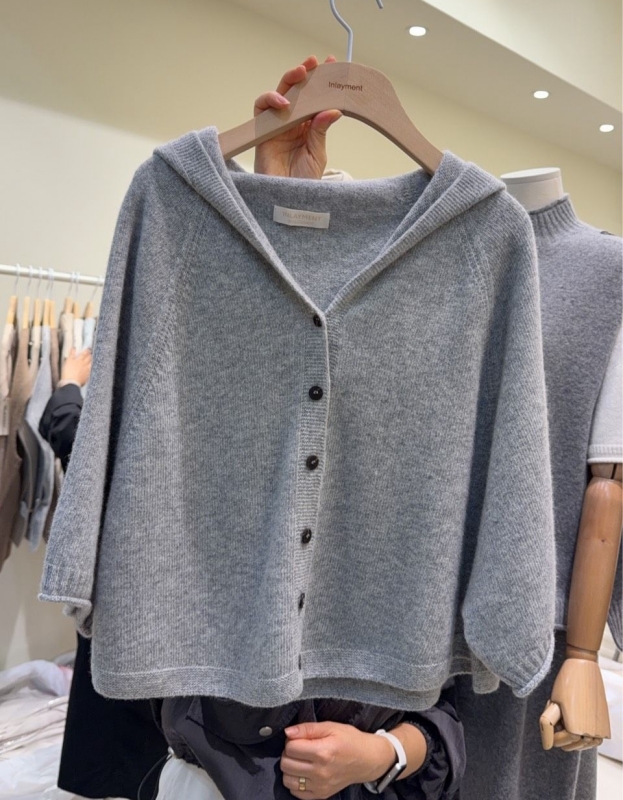 韓 寬袖排釦連帽外套 3色 size