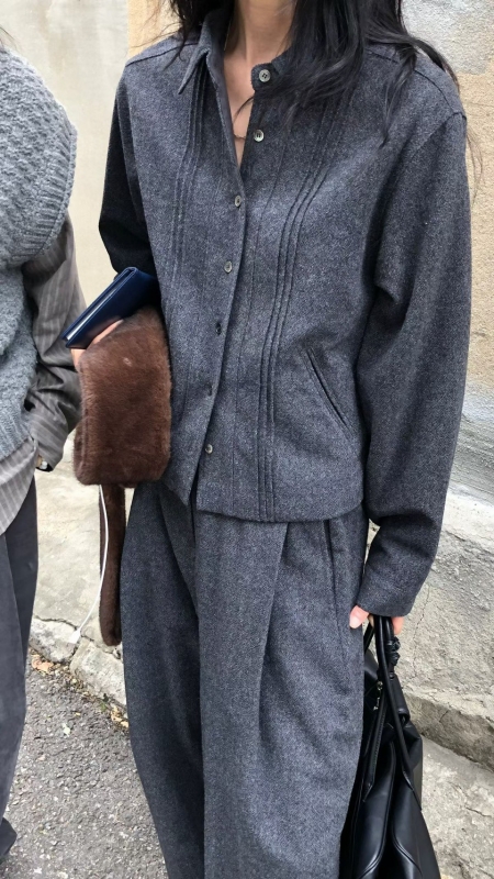 韓 車線排釦外套 3色