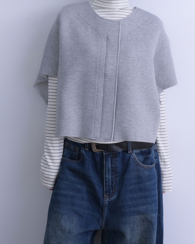 韓 圓領短袖外套 2色 size