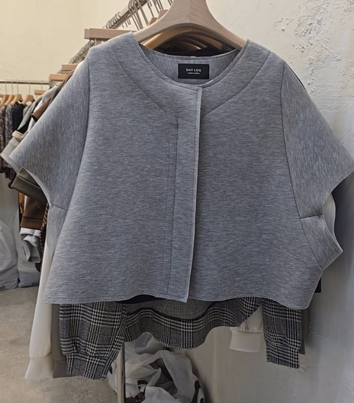 韓 圓領短袖外套 2色 size