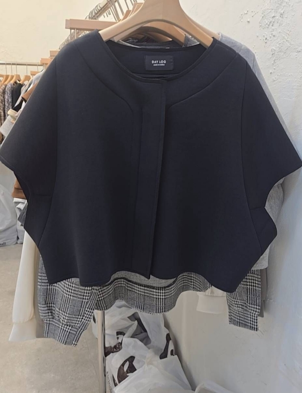 韓 圓領短袖外套 2色 size