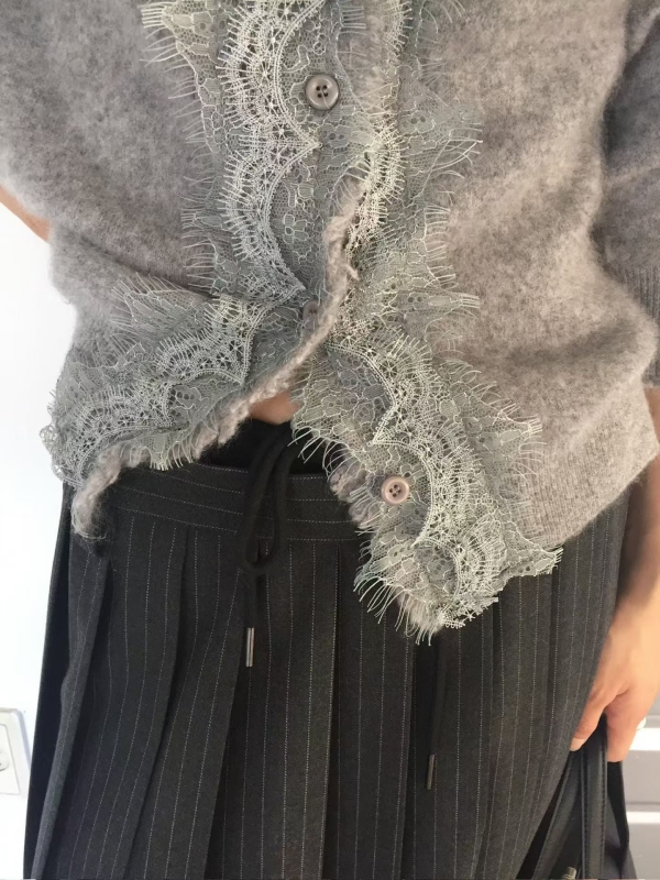 韓 蕾絲滾邊外套 2色