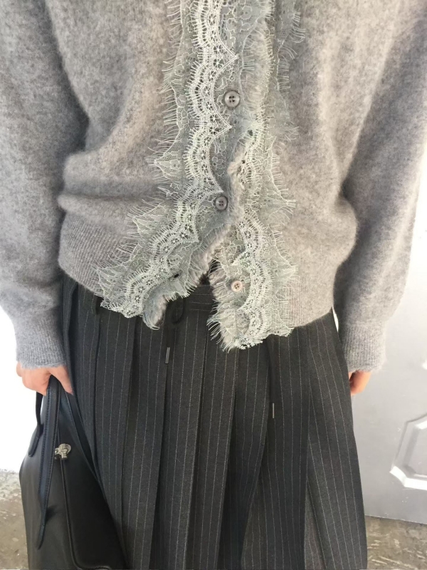 韓 蕾絲滾邊外套 2色
